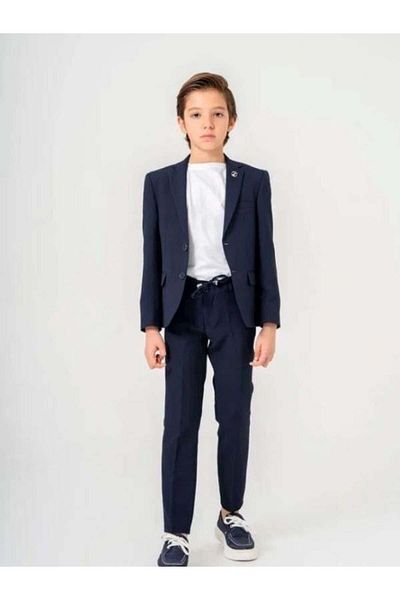Zekids Boy's T-Shirt Jacket Waist Tied Pants 3-Piece Sports Suit (Age 11-14 Years)