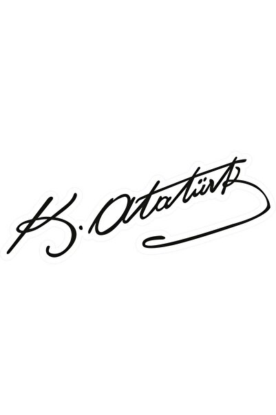 Genel Markalar 20x8 cm Mustafa Kemal Atatürk İmza Sticker Laptop Kask Araba M...