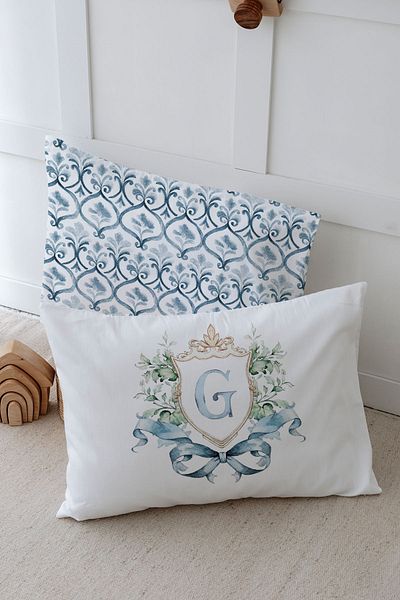 Tuğba Kuğu 2 Pillow Case (50X70) Blue Royal Series - Letter g