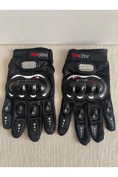 CosmoOutlet Super Protect Stretchy Fabric Men's Black Cycling and Motorcycle Gloves