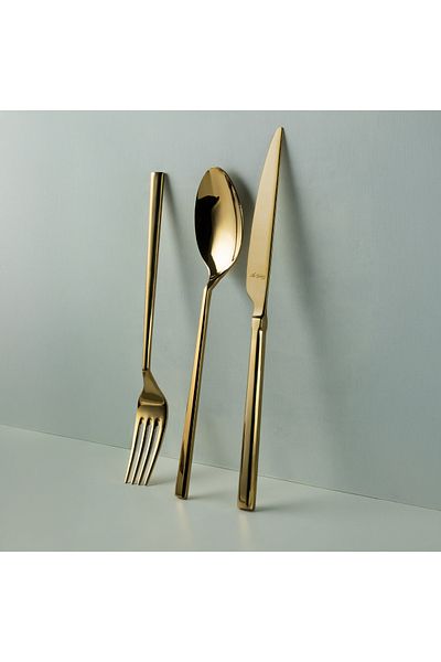 Aryıldız De Luxe S Gold 84 Piece Cutlery Set for 12 People