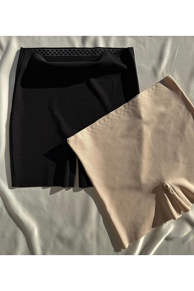 VicTroy Pantaloni scurți Lungime 2 buc. Corset pentru femei din poliamidă siliconică anti-alunecare tăiat cu laser