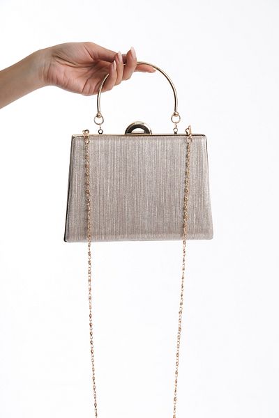 Shu Mhu Βραδινό φόρεμα Glittery Handle Chain Hand Shoulder Bag Portfolio Γυναικεία βραδινή τσάντα