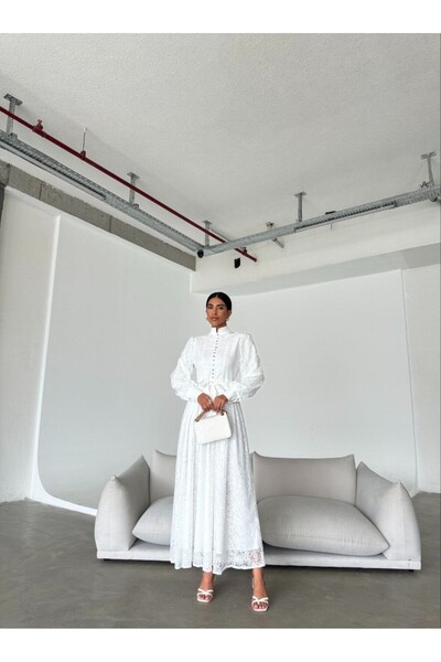 suphias Imported Tulle Fabric Lace Detail Lined Dress(Sash Included)