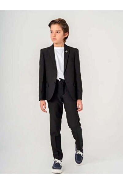 Zekids Tricou pentru băiat, jachetă, pantaloni cu talie, set sport din 3 pies...