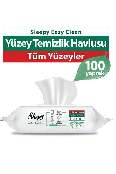 Sleepy Easy Clean Surface Cleaning Towel 100 Sheets (4 Pieces)