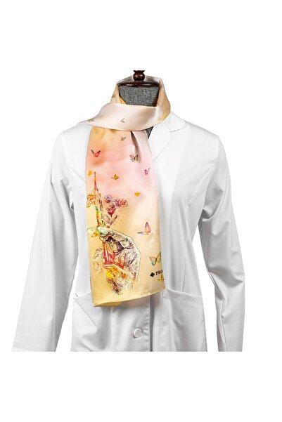 Prof Eșarfă din mătase 100% cu DNA dezinfecționat 35X155 cm