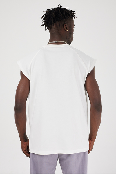 Scorp Drift Men's Sleeveless Sports T-Shirt White