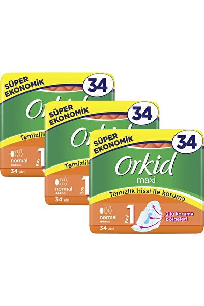 Orkid Ped Maxi Dörtlü Normal 34'lü X 3 Adet