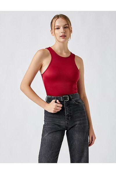 Koton Bluză rochie de seară fără mâneci cu decolteu slim