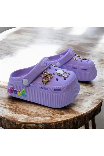Hızlı Al Girl's Stone Front Closed Slippers. Girl's Stone Cross Sandals Slippers.