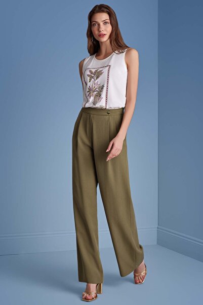 Guitar Düz Paça Haki  Pantolon
