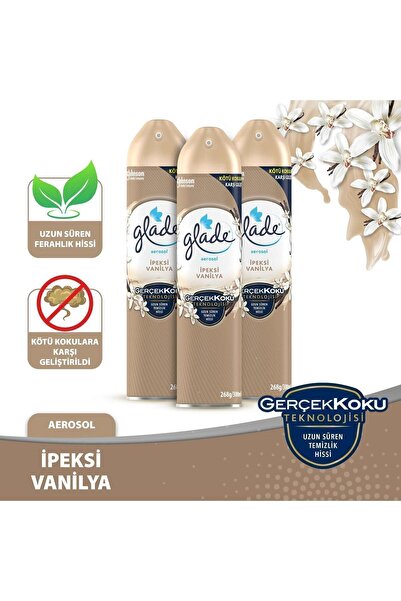 Glade Aerosol Oda Kokusu İpeksi Vanilya 3 'lü Set