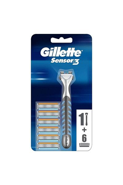 Gillette Sensor3 Shaver - 6 Spare Razor Blades