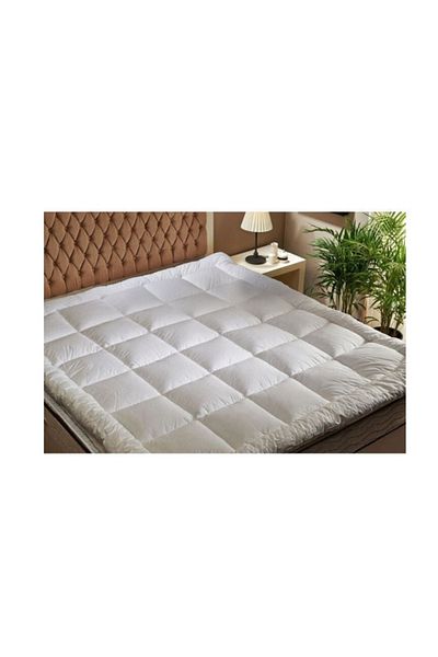 House One Microfiber Mattress Topper 6 cm With Microfiber Filling and Rubber Corners Edges - 200x180cm- White