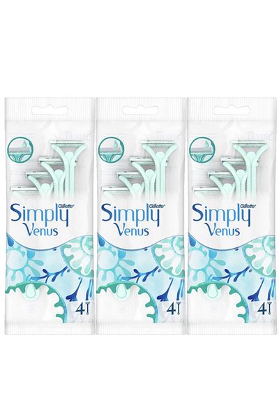 Gillette Venus Gillette Women's Bag Venus Simply 2 Blades 4 Pack Refills X 3 Pcs