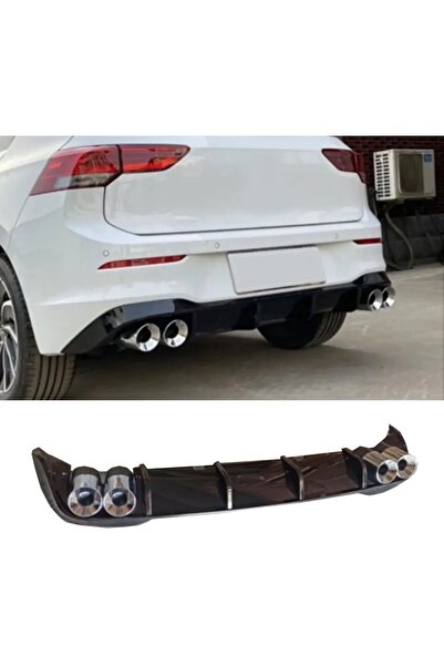 Harphour Vw Golf 8 R Uyumlu Difüzör Parlak Siyah İthal Plastik Egzoz Ucu Görü...