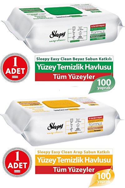 Sleepy Easy Clean Yüz Temizleme Havlusu Arap Sabunu 100'lü + Yüzey Temizlik H...