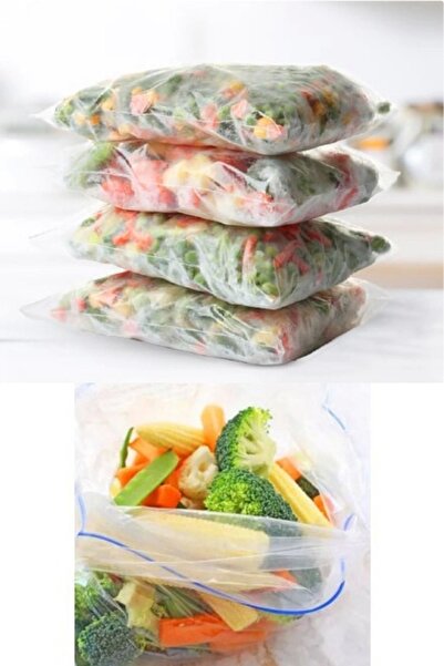 YOK YOK AMBALAJ Kilitli Kutulu Buzdolabı Poşeti - Yiyeceklerinizi Güvenle Saklayın Kilitli 3 Kutu Orta Boy