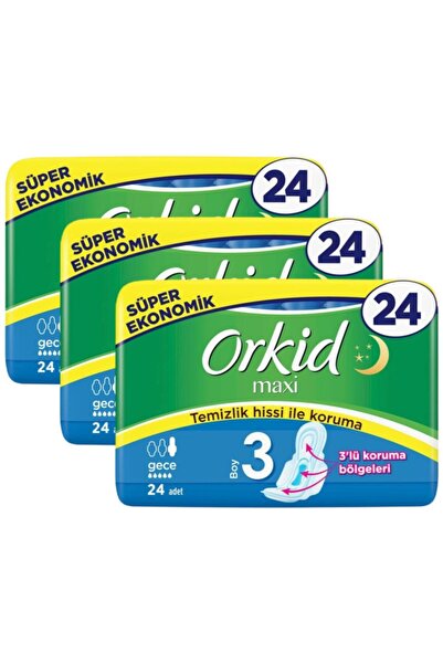 Orkid Maxi 4'lü Gece 24 Adet X 3 Adet