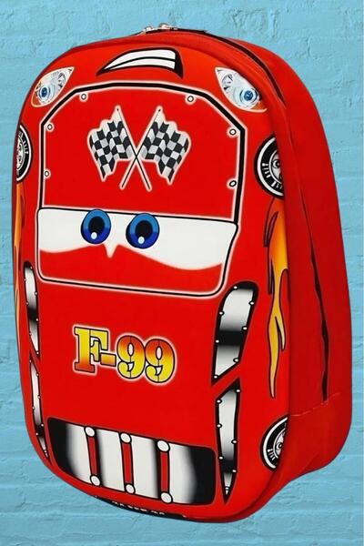 Uniquerrs F-99 Cars Yarış Arabası Anaokulu Kreş 3d Renkli Eva Baskılı 2-6 Yaş Sırt Çantası ve Okul Çantası
