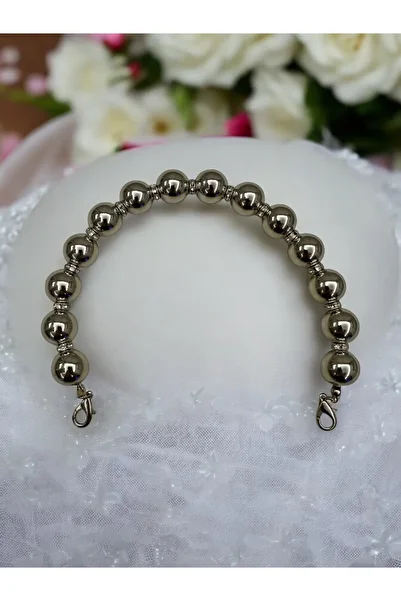 Biçanta Τσάντα με λουράκι με λεπτομέρεια από Anthracite Grey Platinum Pearl