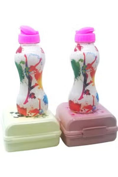 Qlüx Lunch Box & Water Bottle 4 Pcs Set for Girls