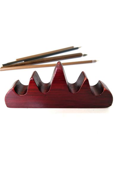 Sanathobi Wooden Five Finger Pen Cushion - 4 Slots Pen Holder and Brush Stand