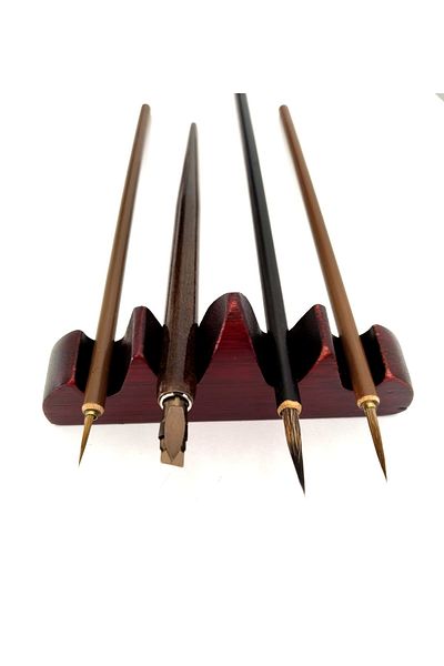 Sanathobi Wooden Five Finger Pen Cushion - 4 Slots Pen Holder and Brush Stand