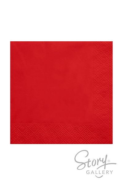 Story 33X33 2 Ply 50 Ply Patterned 1/4 Ply Red Color Paper Napkin