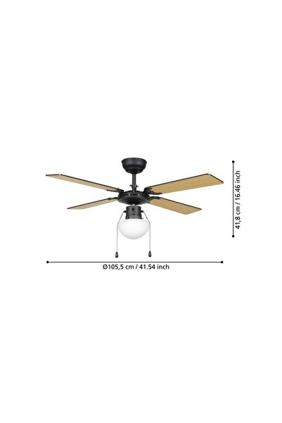 Eglo 35122 "FORTALEZA" 106,6 Cm Çapında Çelik Tavan Vantilatörü Çekme İpli Ac Motor
