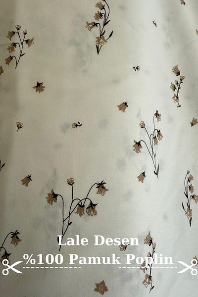 KAMİZ 100% Cotton Tulip Printed Poplin Fabric- Duvet Cover-Sheet-Pillow Cover-Dress-Bag- 240 cm Wide Width