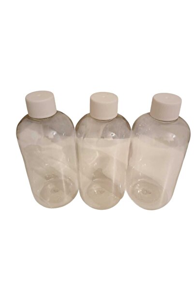 enas kozmetik Doldurulabilir Boş Plastik Şişe 3 Adet 250 ml Beyaz Kapak