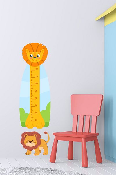 arduçlazer Arslan Themed Children's Room Height Meter Sticker 42X156 cm