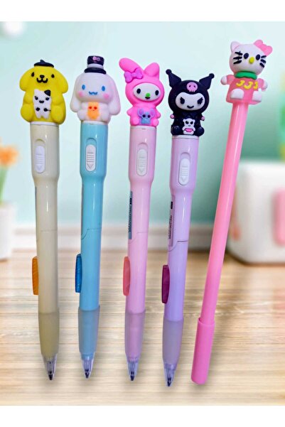 izmir yazici servis Kuromi Ve Arkadaşları Işıklı Uçlu Kurşun Kalem 0.7 Seti Hello Kitty Jel Kalem Hediyeli 5 Li Set