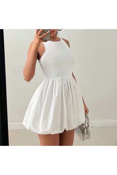 SERBA Rochie cu fustă cu balon cu camisole