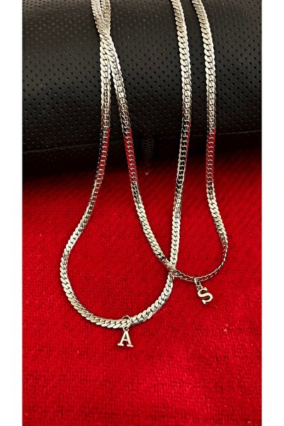 derokas 2 Li Çift İtalyan Harf Detaylı Paslanmaz Çelik Aşk Kolyesi Zarif Şık ...