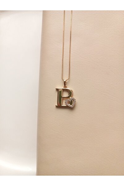 Tişt Accessory XUPING KARARMAZ ÇELİK ÖZEL TASARIM KALP DETAYLI  B HARFLİ ÇELİK KOLYE