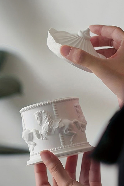 Candle Atlı Karınca Carousel Dekoratif Takı Kutusu Boş Kutu