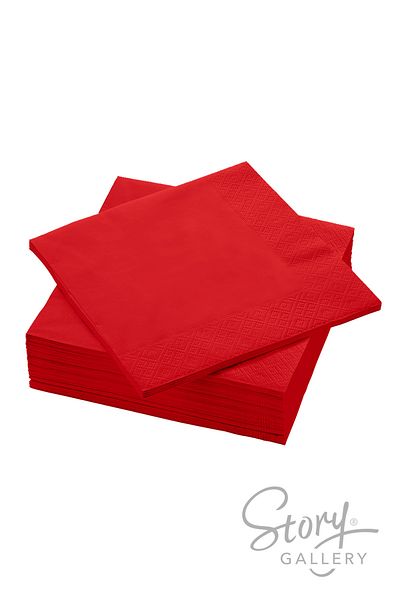 Story 33X33 2 Ply 50 Ply Patterned 1/4 Ply Red Color Paper Napkin