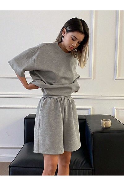 ALİKA Γυναικείο Basic Casual Σετ σορτς με κομψό κάτω μέρος