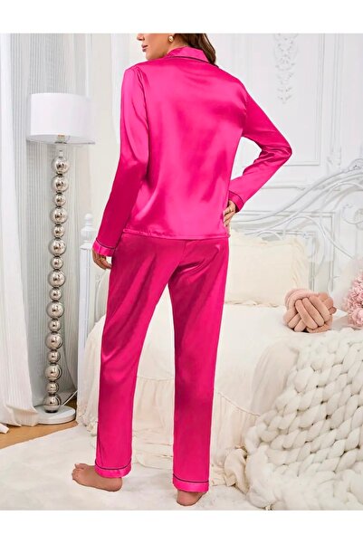 ALİVİONS Kadın Uzun Kollu Düğmeli 2 Parça Pijama Takımı