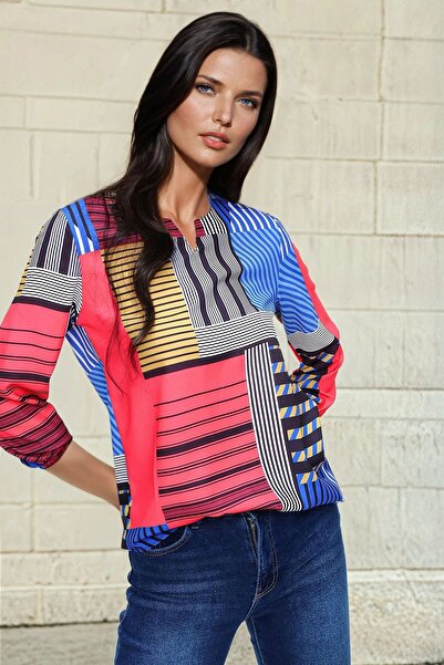 Juuuj Μείγμα ριγέ, έγχρωμο σχέδιο, κομψή μπλούζα