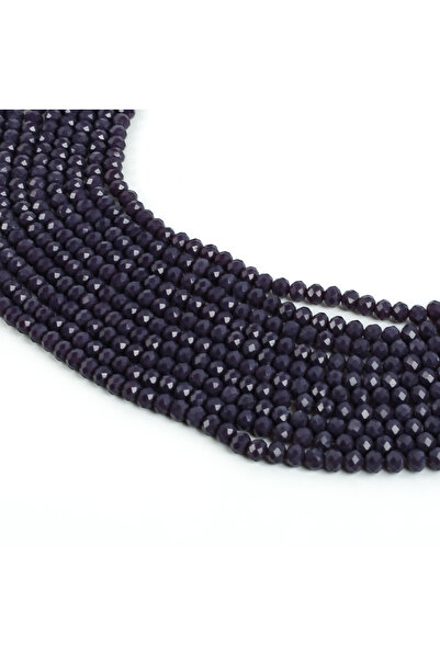 yfhobi 1 Dizi (67-70 Adet) - 8 mm Yassı Kristal Cam Boncuk Dizisi Mat Mor Ren...