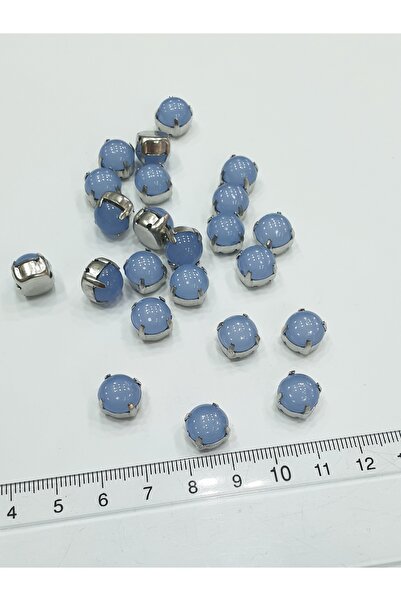 CRYSTALSHOP Carcasa rotunda de 10 mm albastru matat - 50 buc