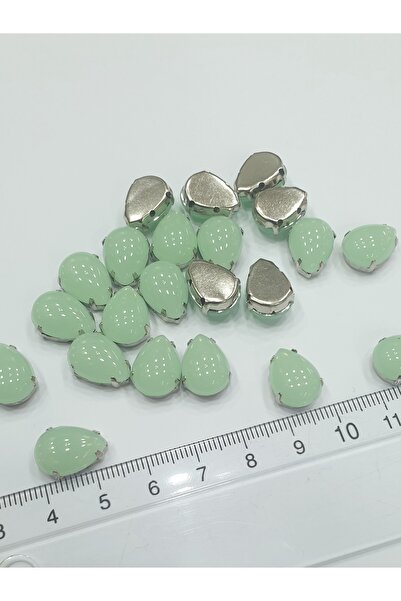 CRYSTALSHOP Zaleđena zelena kap - obloženi kamen 10*14 mm (50 komada)