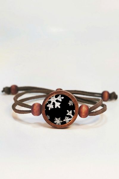 Tahtakolik Snowflake Wooden Bracelet Single Size N11.55650