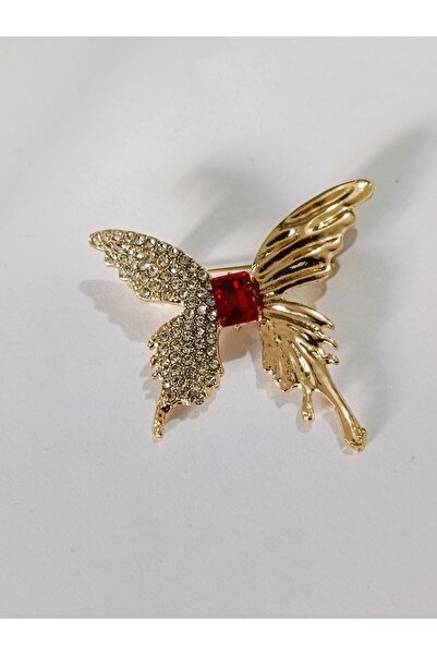 ESJ Kristal Zirkon Taş Kelebek Kadın Broş Ebat: 3*4 cm