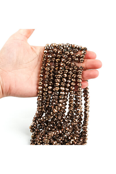 yfhobi 1 Dizi (67-70 Adet) - 8 mm Yassı Kristal Cam Boncuk Dizisi Kaplama Kah...