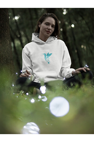 MG NOTA BIRD سويت شيرت نسائي من القطن بأكمام طويلة وشريط 3 خيوط